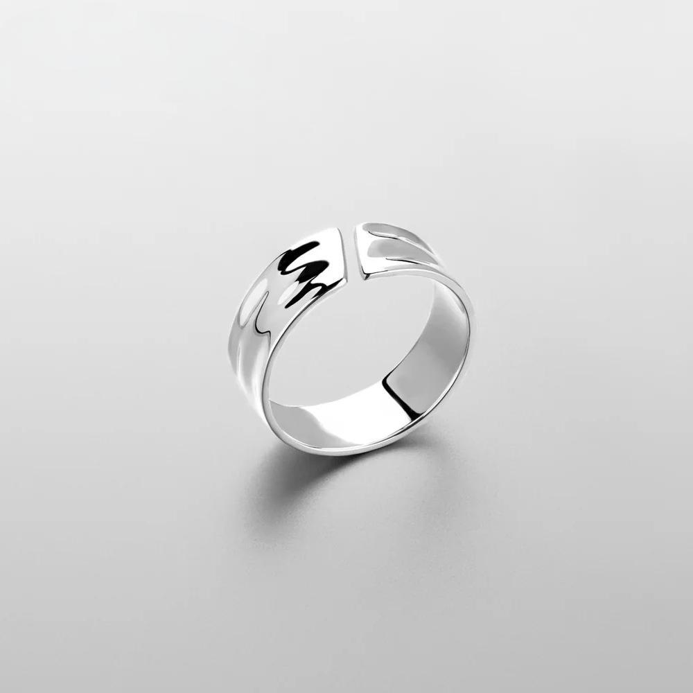 Japanese and Korean new irregular concave-convex ring men's niche design hollow simple smooth open ring wholesale