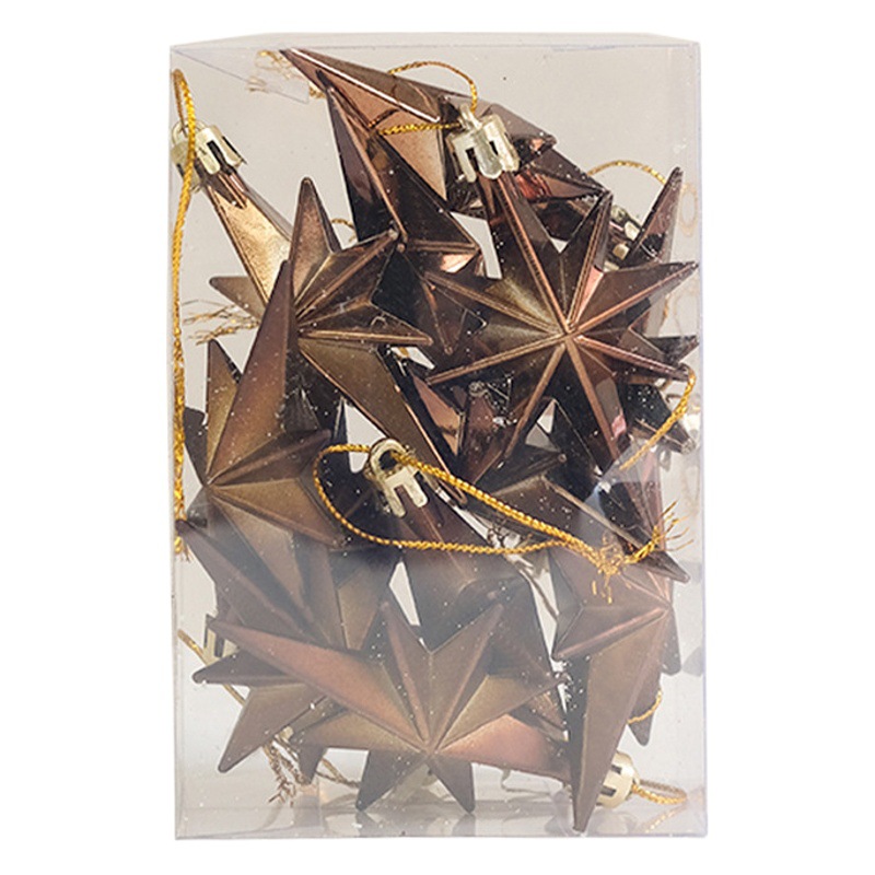 Navidad Estilo nórdico Navidad galvanoplastia caja de regalo colgante árbol de Navidad octagonal estrella decoración Pino cono en caja pequeños adornos
