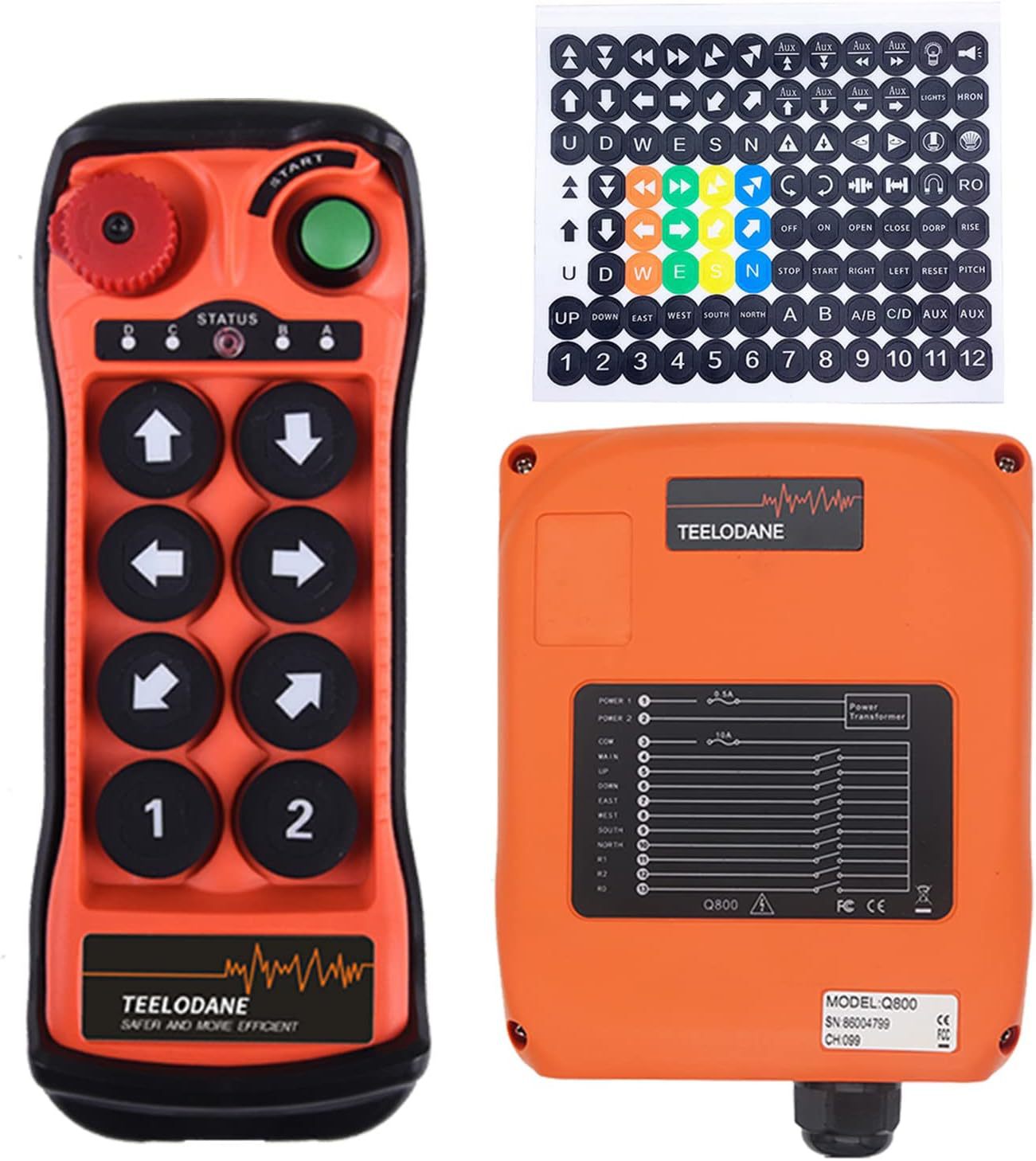Q800 Industrial Wireless Crane Remote Control kit 8 Button 1