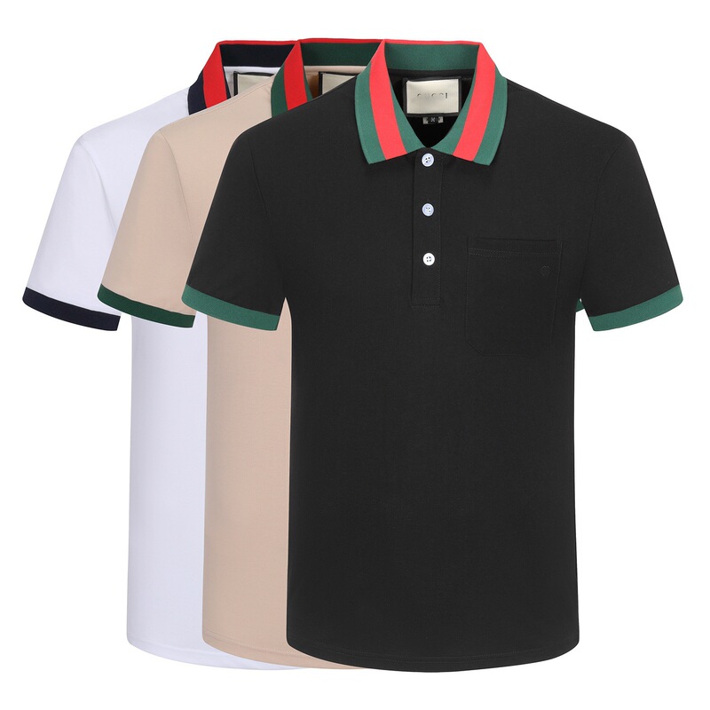 High-Quality Ss25 New Summer European Style Men's Polo Shirt with a Turn-Down Collar, Made of Pique Cotton, Short-Sleeved, Fashionable Dropshipping