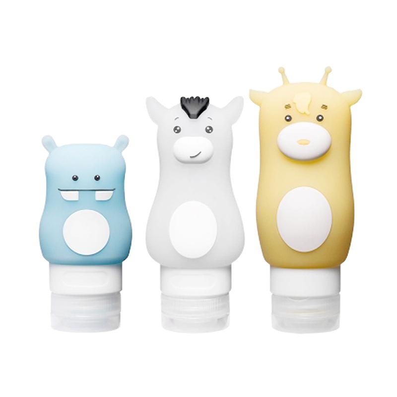 Dibujos animados de viaje de silicona sub-botella de aceite esencial Champú gel de ducha sub-botella palillos portátiles ventas directas de fábrica