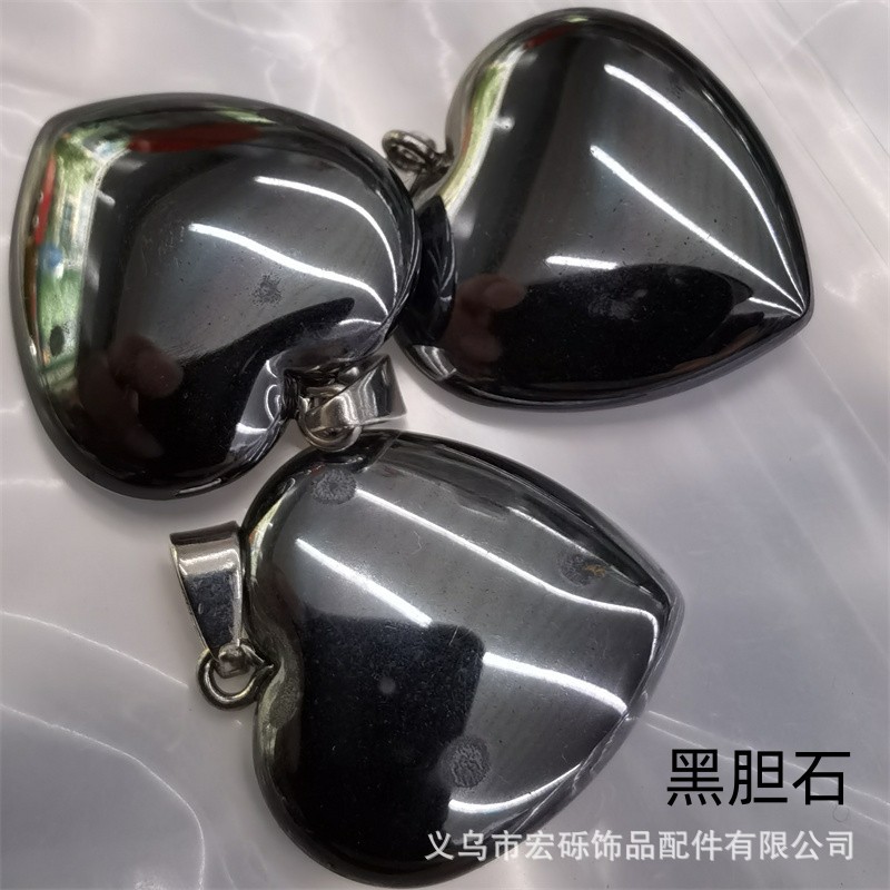 Natural cristal ágata Dongling Jade de doble cara en forma de corazón de amor colgante collar de accesorios de la joyería de la joya de la fábrica al por mayor