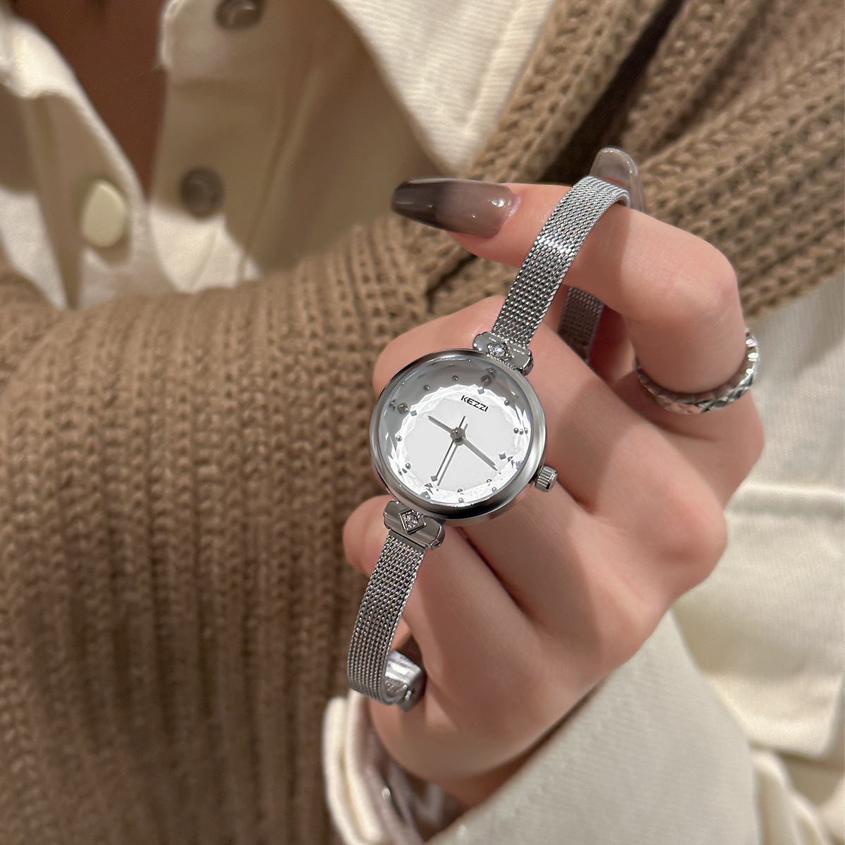 珂紫KEZI2023新款时尚休闲手链款表带气质石英表简约优雅女士手表