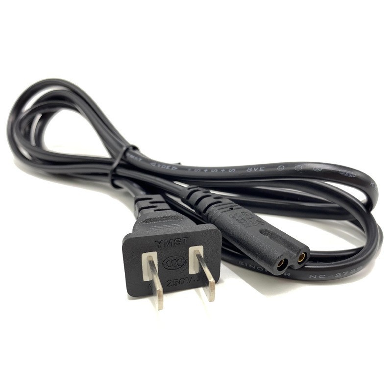 1.5米两扁带孔插八字尾 电源线美规2插美式8尾两芯国标台湾适配器