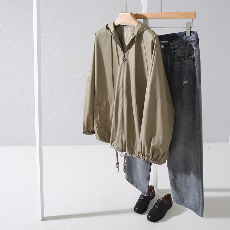 Ready Stock Lightweight Hooded Zipper Jacket Long Sleeve Casual Loose Cotton Jacket for Women Ready Stock Lightweight Hooded Zipper Jacket Long Sleeve Casual Loose Cotton Jacket for Women