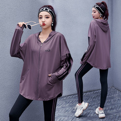 Women's Plus Size Yoga Set Loose Long Sleeve Suit Autumn Winter Extended Hip Gym Running Clothes