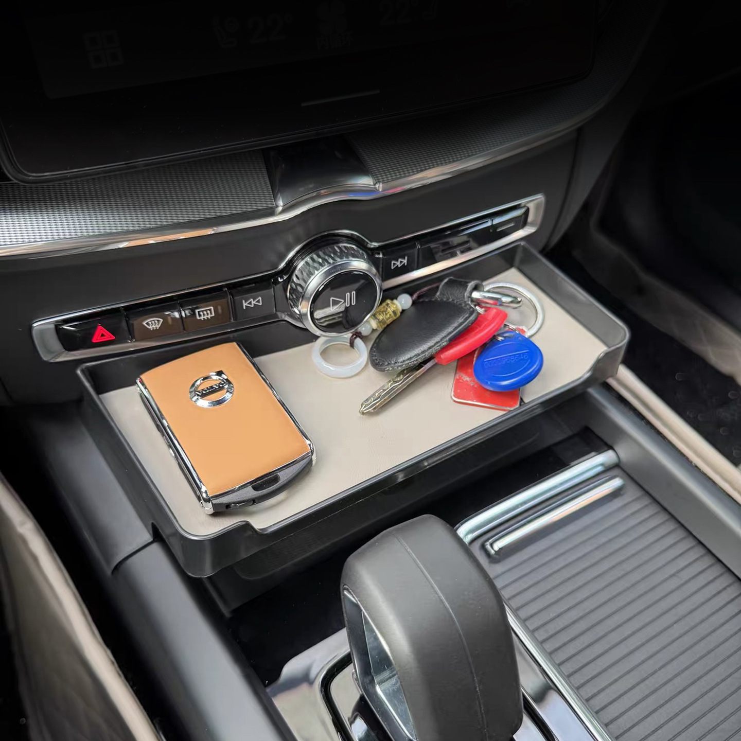 Suitable for Volvo 18-26 Models Xc60 S60 V60 Under-Screen Storage Box Central Control Layered Storage Organizer for Cars