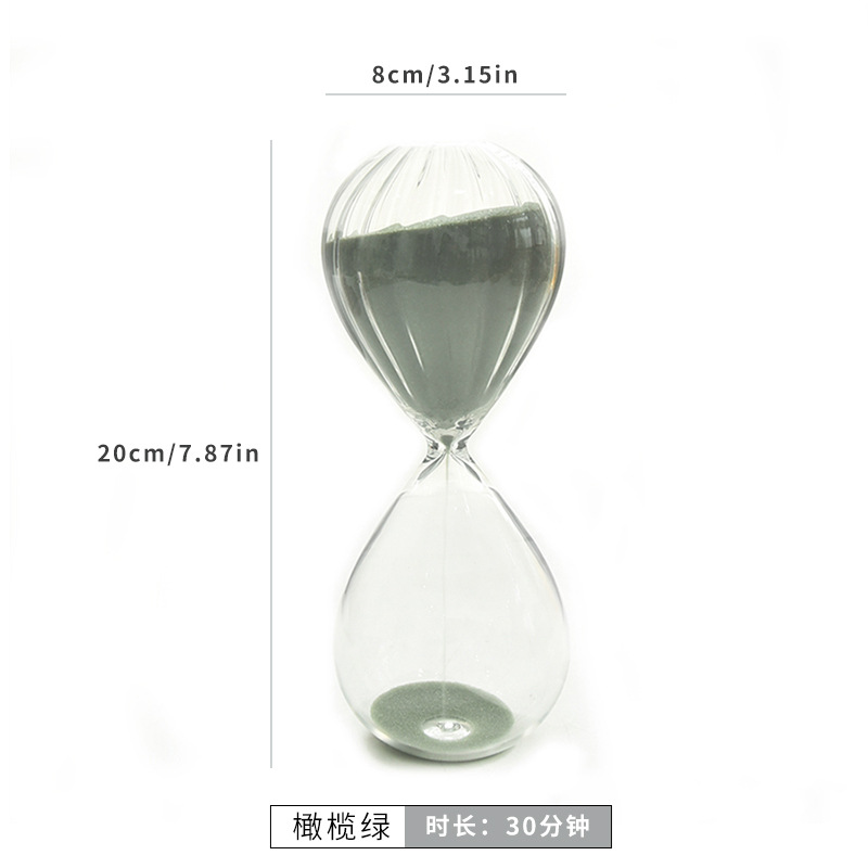 Nórdico hogar de vidrio de colores relojes de arena temporizador regalo creativo decoración para el hogar 30 minutos relojes de arena fábrica al por mayor