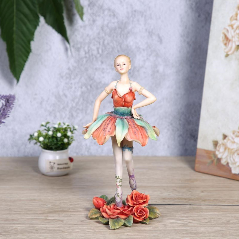 Decoración del hogar de hadas de La Flor Linda decoración creativa artesanía de resina escultura al aire libre patio Joyería de Dibujos Animados
