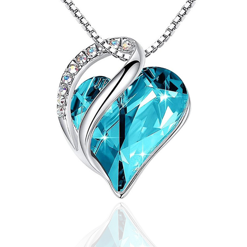 Fashion Heart Shape Artificial Crystal Plating Rhinestones Pendant Necklace 1 Piece display picture 4