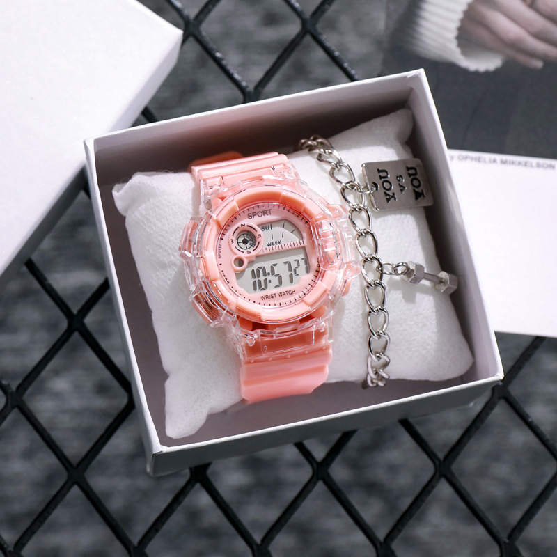 2023 unicornio reloj transparente para niños y niñas ins estudiante de alto aspecto estilo coreano simple reloj electrónico deportivo impermeable