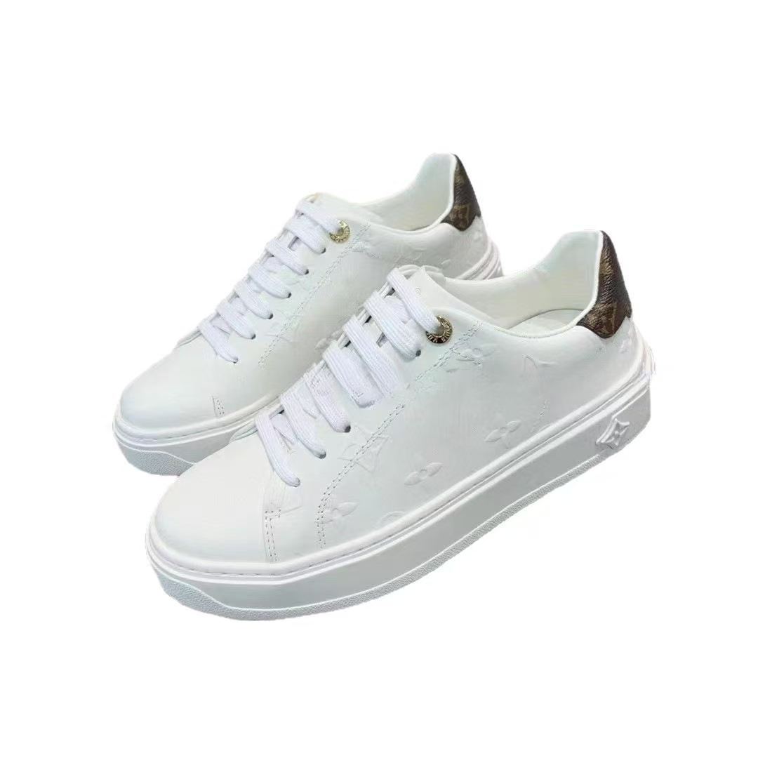 Nuevos zapatos transfronterizos de primavera y otoño con correa de cabeza redonda, zapatos blancos de impresión muffin, zapatos deportivos casuales, comercio exterior