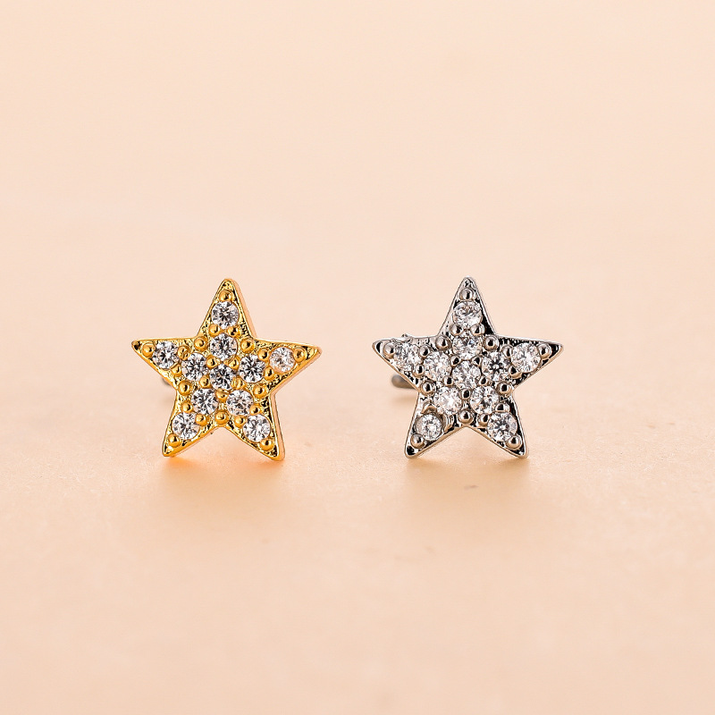 Fashion Star Metal Plating Zircon Nose Studs 1 Piece display picture 13