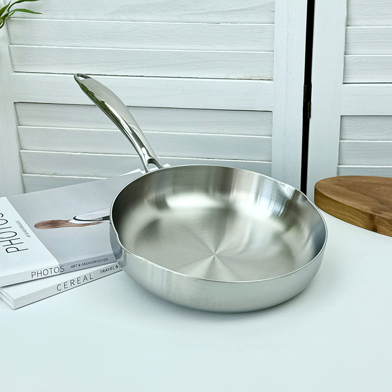 Chockmen Zhuo Deming 18/10 acero inoxidable 20cm sartén 2mm grueso sin recubrimiento sartén física