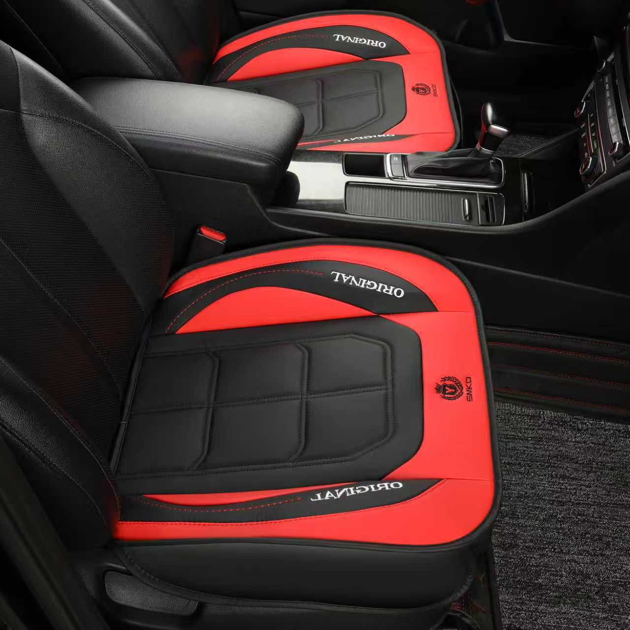 跨境汽车坐垫通用拼色方形单片座椅套四季一件代发免绑汽车坐垫