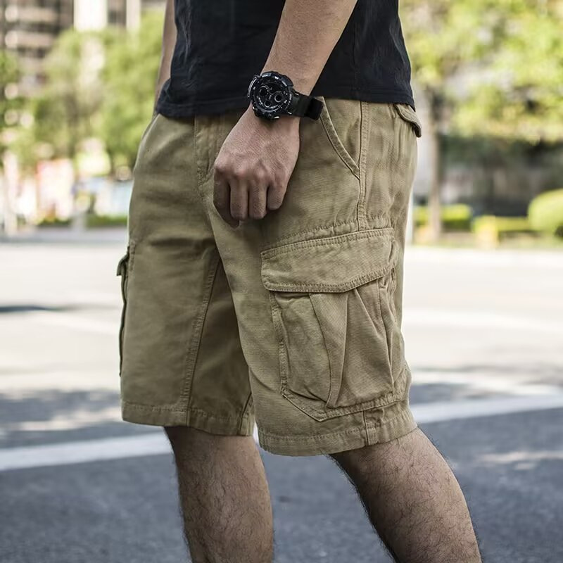 American-Style Summer Multi-Pocket Cargo Shorts for Men Versatile Casual Five-Point Japanese Ins Trendy Brand Loose Mid-Length Shorts