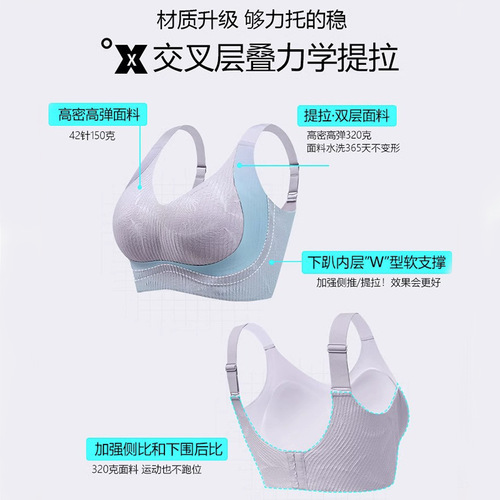 Wholesale Plus Size Full Cup Bra with No Underwire, Thin, Push-Up, Breast Support, Anti-Sag Underwire Bra