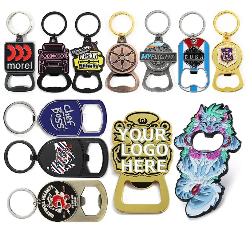 Metal Keychain Customized Enamel Paint Creative Bottle Opener Keychain Cartoon Logo Gift Pendant Customized Metal Keychain Customized Enamel Paint Creative Bottle Opener Keychain Cartoon Logo Gift Pendant Customized