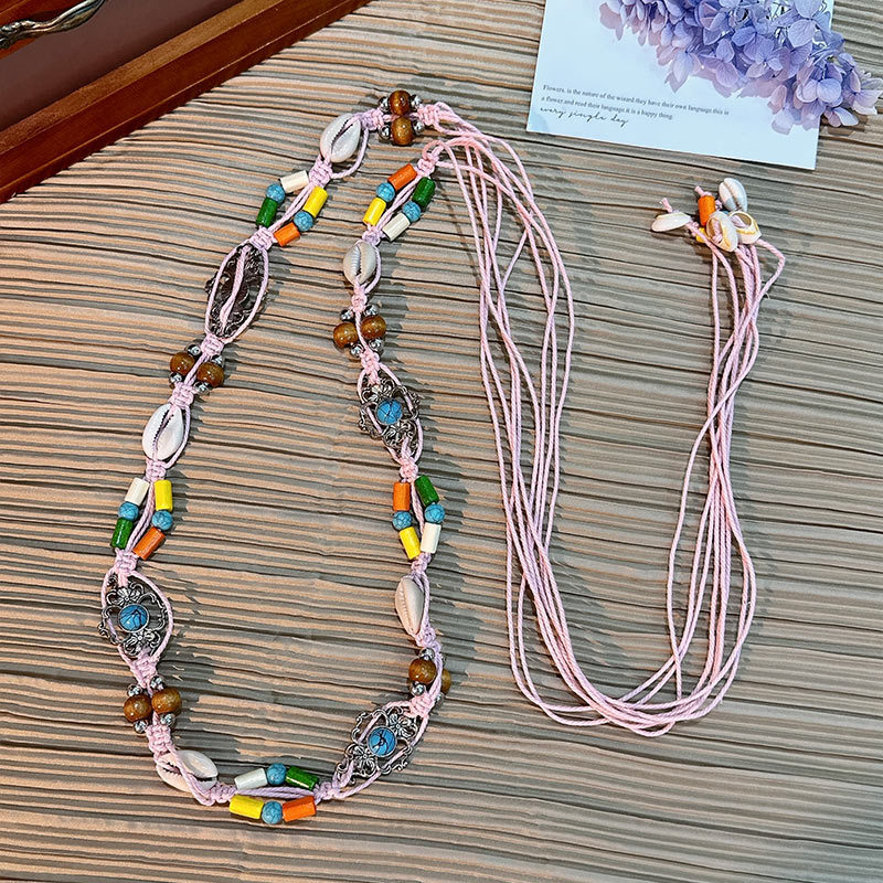 Cuerda de la cintura popular Bohemia tejida cuerda de cáñamo cadena de la cintura cinturón delgado vestido del todo-fósforo de las mujeres joyería transfronteriza al por mayor