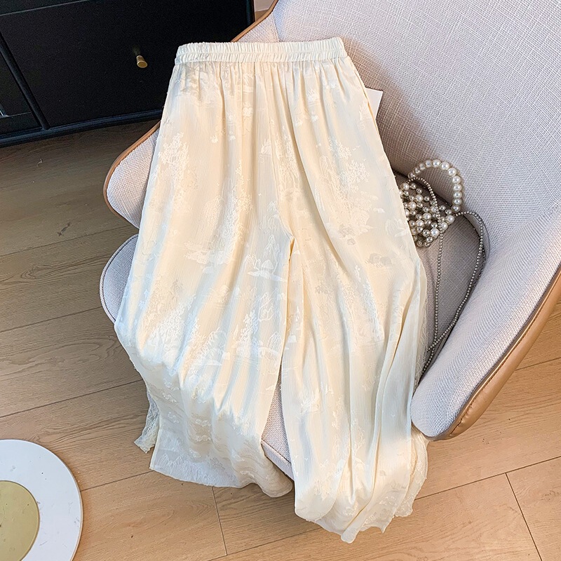 Real Shot of New Chinese-Style Oriental Retro Temperament Hanfu Improved National Style Jacquard Ethnic Style Versatile Mesh Pants for Ladies Real Shot of New Chinese-Style Oriental Retro Temperament Hanfu Improved National Style Jacquard Ethnic Style Versatile Mesh Pants for Ladies