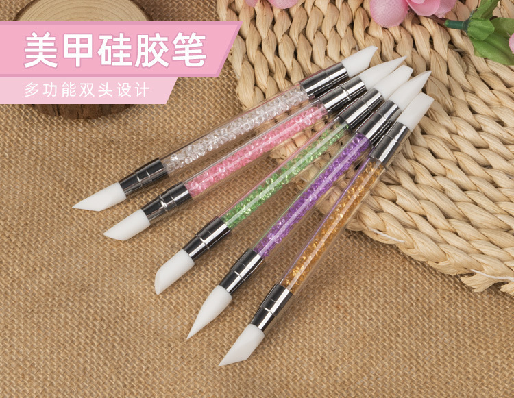 Nail Art Pen, Nail Embossing Pen, Silicone Dotting Pen, Double-Ended Crystal Carving Pen Tool, Factory Direct Sale, Nail Painting
