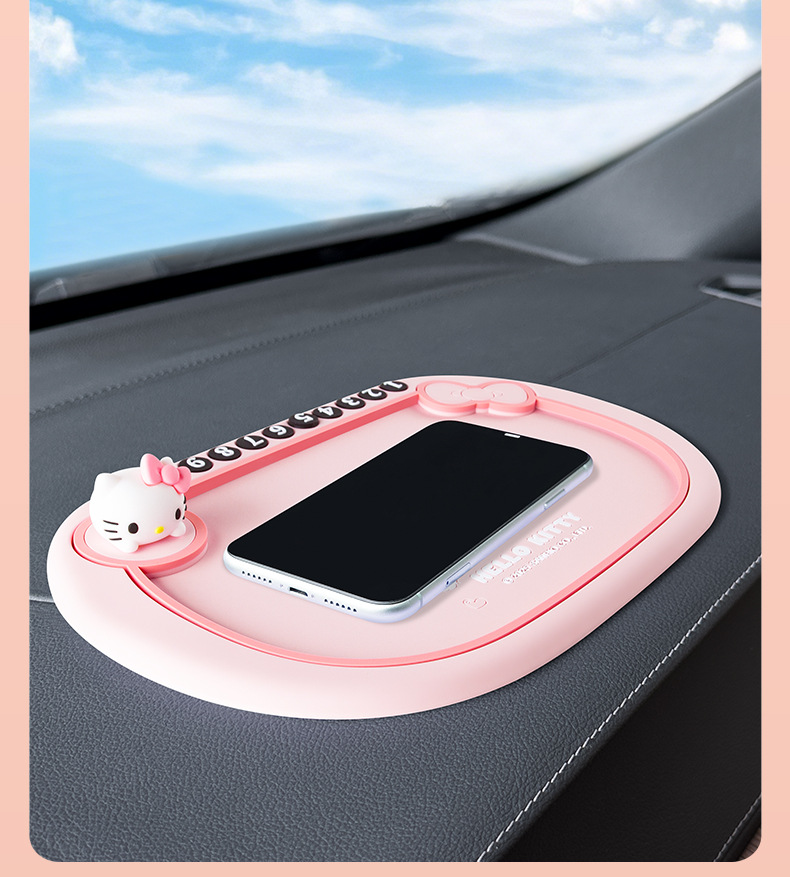 Kulomi car anti-skid mat center console multifunctional parking sign decoration car ornaments mobile phone high temperature resistant mat