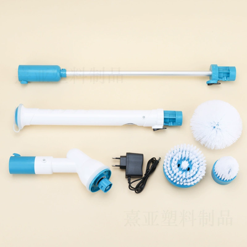 Бытовая беспроводная перезаряжаемая электрическая щетка для чистки, автоматическая вращающаяся длинная ручка, телескопическая щетка для чистки плитки на полу, ванны, щетка для чистки