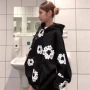 宽松连帽花花美式卫衣
