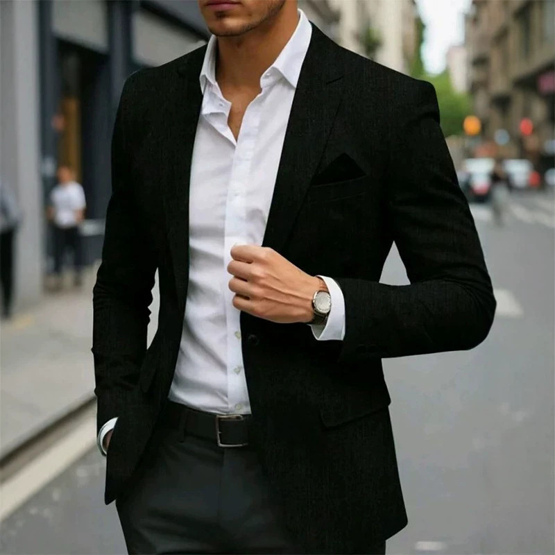 Men's Slim-Fit Single-Breasted Suit Jacket, Suitable for Parties, Weddings, and Business Occasions Men's Slim-Fit Single-Breasted Suit Jacket, Suitable for Parties, Weddings, and Business Occasions