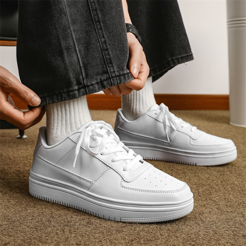Cross-border extra large size 48 small white shoes solid color sports casual board shoes air force student shoes no. 1 low-top shoes men's shoes Cross-border extra large size 48 small white shoes solid color sports casual board shoes air force student shoes no. 1 low-top shoes men's shoes