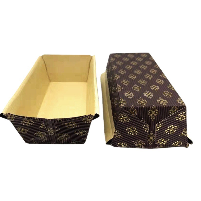 Bandeja de papel de pan de papel corrugado rectangular bandeja de papel de pastel de barco bandeja de pan resistente a la taza bandeja de papel mediano al por mayor