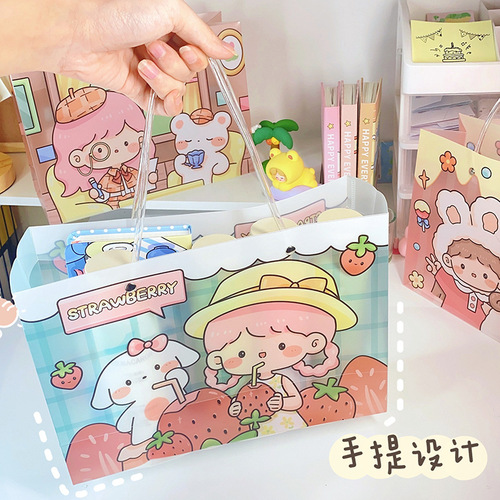 Cartoon Bear LO Series PP Horizontal Gift Bag Gift Bag Birthday Gift Cute Creative Handbag