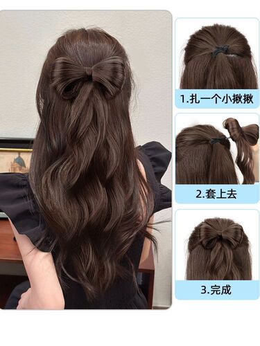 Bow half-tied ponytail, chicken feathers, shuttlecock head braid, duckbill grabber hairpin, ball head, half-tied hair accessories