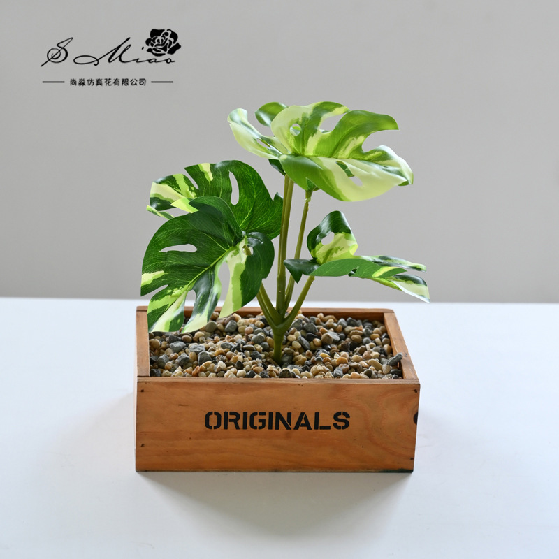 Flor artificial planta verde colgante cesta tortuga hoja pequeño bonsai flor artificial interior decoración creativa maceta artificial