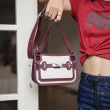 2025新款迷你吉普赛swift小牛皮拼原厂帆布包腋下单肩斜挎真皮包