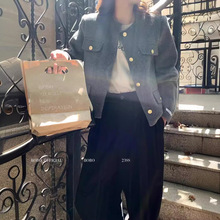 灰色大衣女春季高级感羊绒小个子短款小香风羊毛大衣毛呢外套女