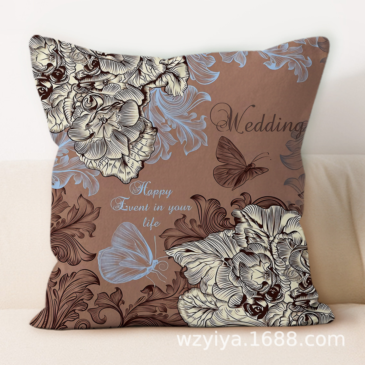 almohada de estampado de oro retrógrado simple moderno sofá en el hogar cojín de respaldo decoración desmontable almohada de cabeza de cama cuadrada