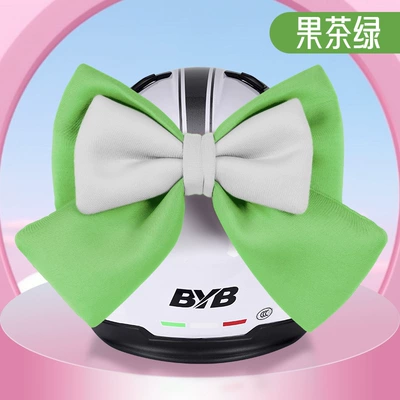 Wholesale Commuting Decoration Motorcycle – Dəbilqə (Kaska) aksesuarları - basic-style-avocado-green-white-double-layer-oversized-bow