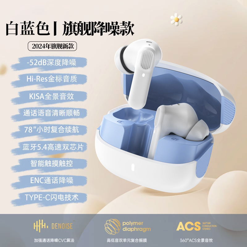 无线蓝牙耳机官方正品降噪半入耳式适用苹运动果2025新款超长续航|undefined