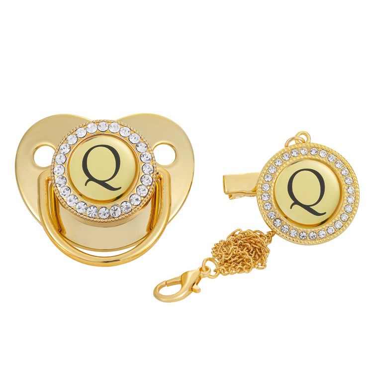 Venta caliente transfronteriza bebé destete chupete Diamante de alta calidad Golden Baby Point Diamond comodidad jugar boca