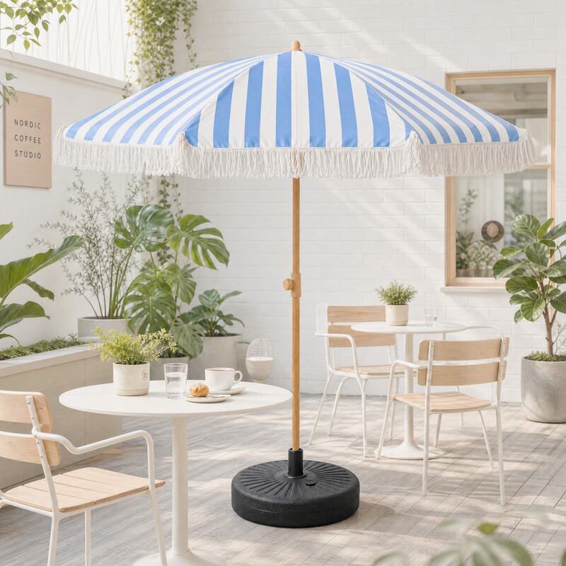 Outdoor Parasol with Tassels, Large Beach Umbrella, Custom Printed Polyester Fabric, Outdoor Sunshade Garden Sun Patio Umbrella Outdoor Parasol with Tassels, Large Beach Umbrella, Custom Printed Polyester Fabric, Outdoor Sunshade Garden Sun Patio Umbrella