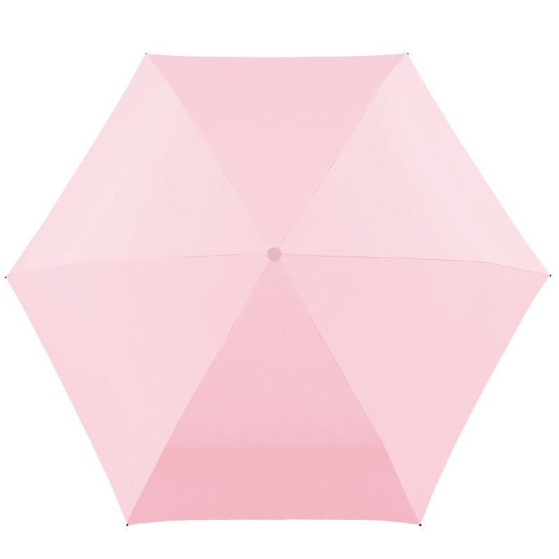 Mini paraguas de cinco pliegues ligero y portátil, sombrilla de vinilo, protector solar, protección UV, sombrilla de bolsillo, sombrilla de cápsula, sombrilla publicitaria