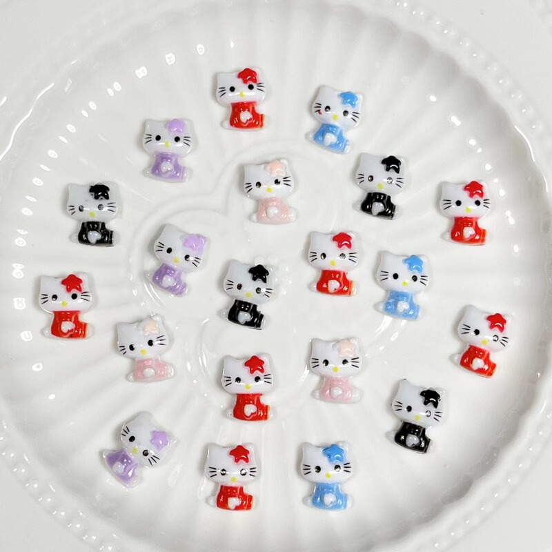 New cartoon KT cat nail art accessories diy resin accessories wholesale three-dimensional cute cat phone case decorations New cartoon KT cat nail art accessories diy resin accessories wholesale three-dimensional cute cat phone case decorations
