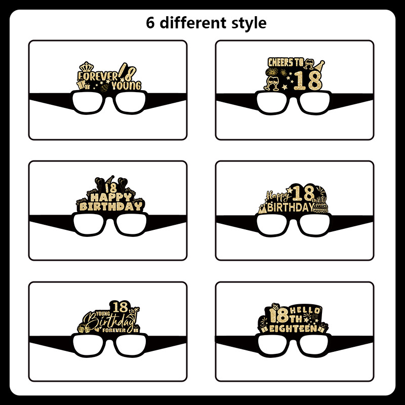 2024 transfronteriza nueva decoración de cumpleaños accesorios de la foto gafas de papel sombrero traje de fiesta suministros