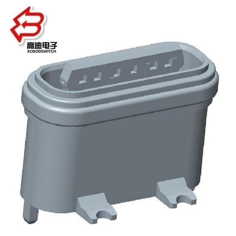 立式USB插座贴片防水  立贴防水USB母座6P  防水贴片USB插座6脚