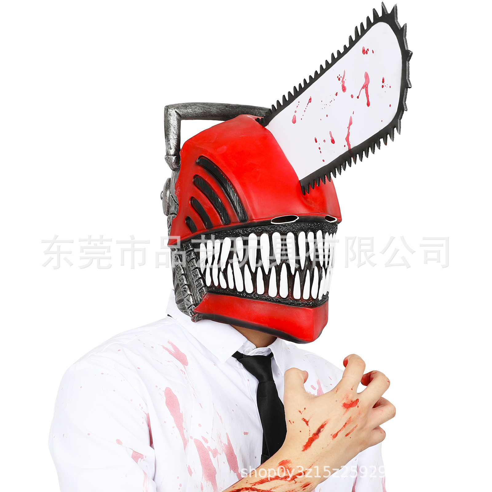 国境を越えたハロウィーンの新しいcosチェーンソーのキャラクターが怖いラテックスマスクの服装道具を演じる