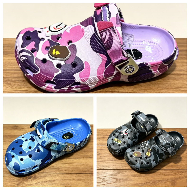 2026 Summer New Camouflage Clogs with Shoe Charms, Eva Material, Unisex Beach Shoes, Non-Slip and Wear-Resistant, Wholesale 2026 Summer New Camouflage Clogs with Shoe Charms, Eva Material, Unisex Beach Shoes, Non-Slip and Wear-Resistant, Wholesale