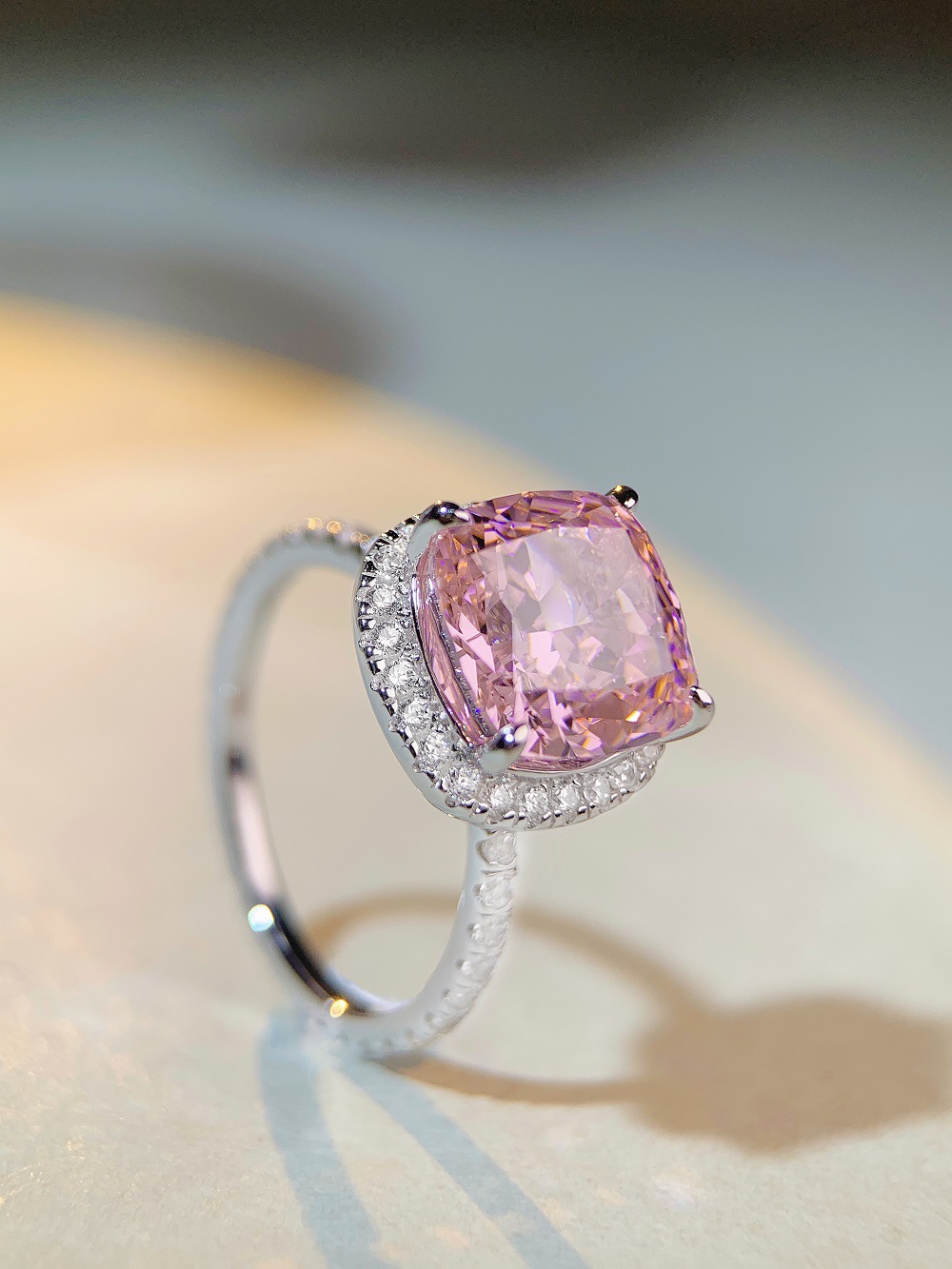 Fashion Square Sterling Silver Plating Zircon Rings 1 Piece