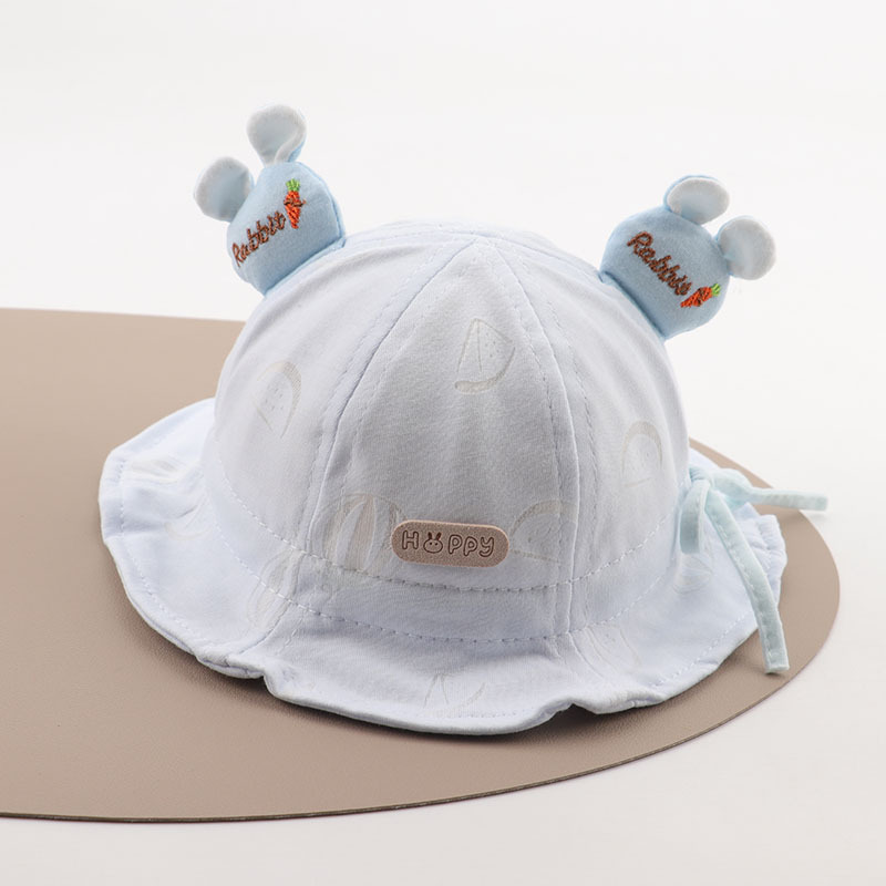 Sombrero para bebés primavera y otoño delgado lindo pequeño mes sombrero de sombrero de algodón para bebés pequeños sombrero de pescador respirado