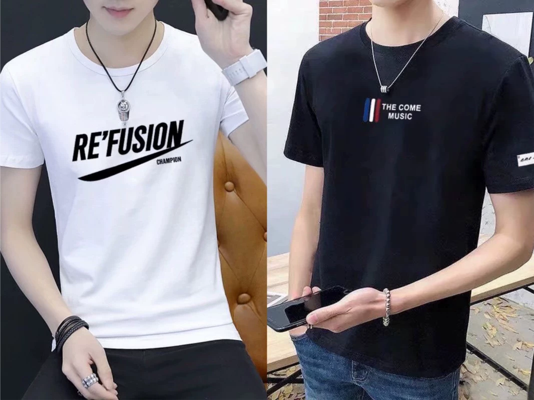 Футболка с короткими рукавами Мужская 2023 Летняя новая футболка с круглым воротником Досуг с короткими рукавами, одежда от имени оптовых поставок